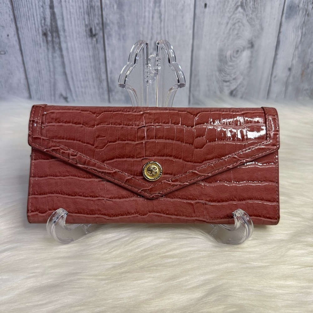 JILL STUART patent leather wallet in rose pink